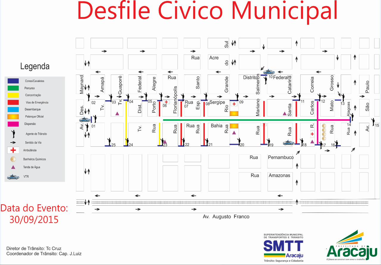 SMTT apresenta esquema de trânsito para o desfile cívico na rua Bahia - SMTT Aracaju
